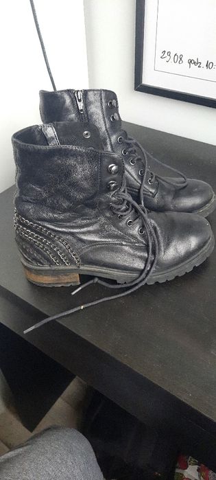 Skórzane buty 38 tanio