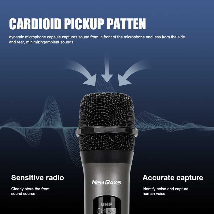 Радио микрофоны New Baxs V802. Беспроводные микрофоны.