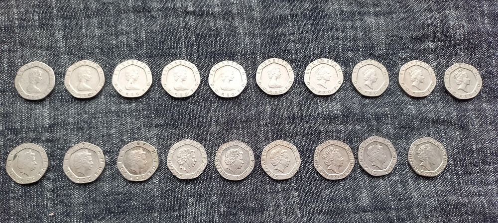 20 pence 1982-2016