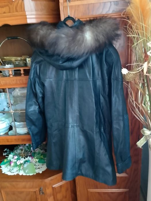 Skórzana kurtka damska przedłużana rozmiar L