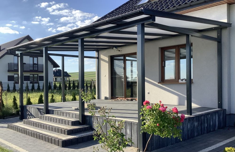 Zadaszenie tarasu, wiata garażowa, pergola, zabudowa szklana.
