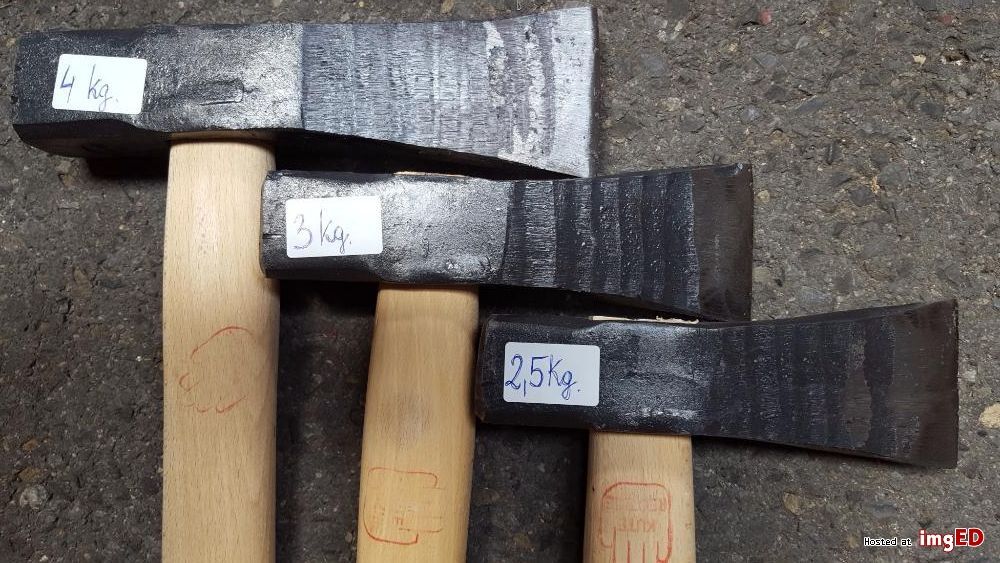 Polska kuta stalowa siekiera rozłupująca 3 kg, 2,5kg, 4kg kuta siekierka z trzonkiem siekieromłot klin stalowy KUTY! oprawiony !Wysyłka cała Polska !