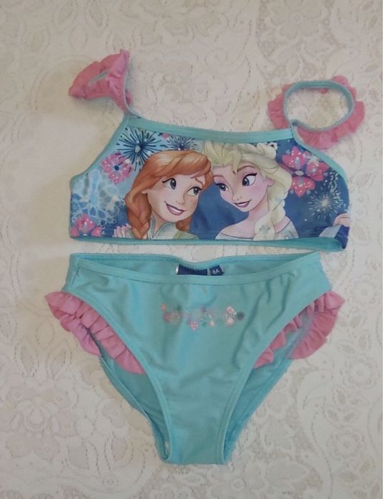 Детский раздельный купальник Анна Эльза Дисней Disney бирюзовый на 8 лет