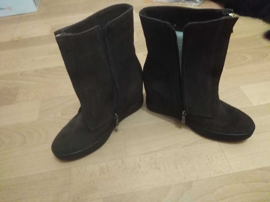 Сапоги зимние ,замш, нові, теплі