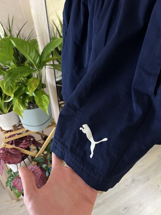 Спортивні шорти Puma легкі темно-сині з кишенями