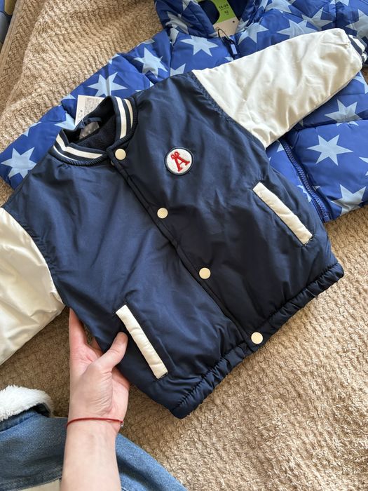 Жилетка тепла з капюшоном дута для хлопчика куртка-жилетка 86 92 98 р