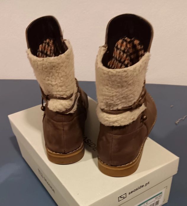 Botas de senhora castanhas, número  38