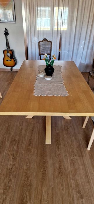Mesa de jantar retangular, madeira maciça (180x100 cm) Sklum