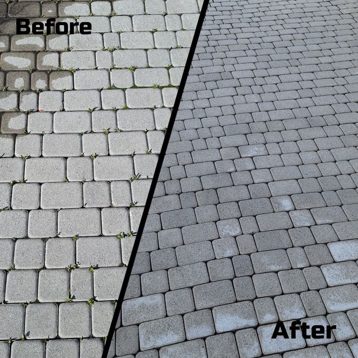 Mycie kostki brukowej + poprawki brukarskie