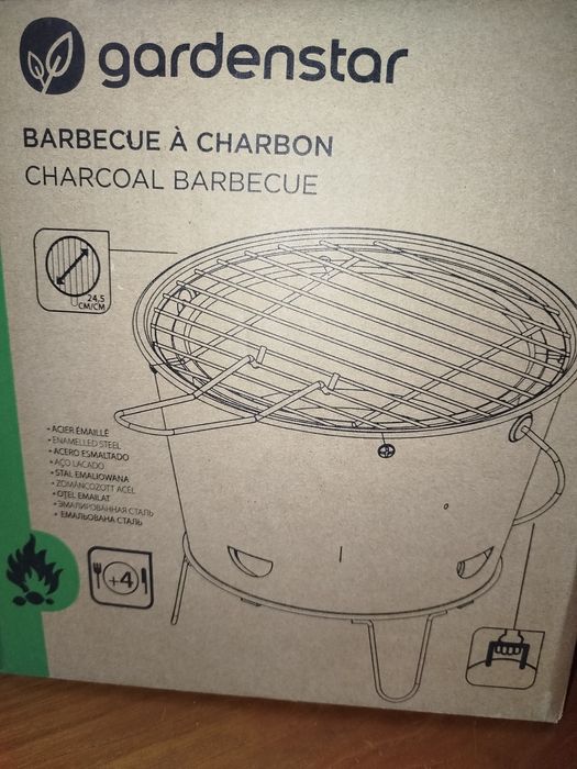 Barbecue portátil em aço lacado novo