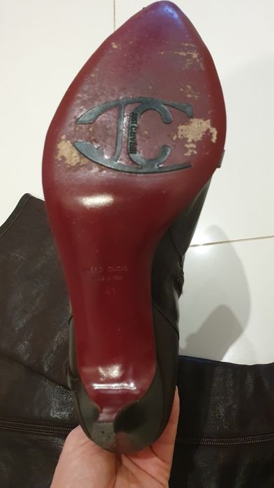 Skórzane kozaki Roberto Cavalli 40