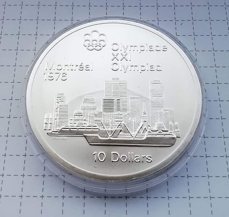 Канада 10$ 1973р. Срібло. "Місто Монреаль" Вага 48,6 грам .