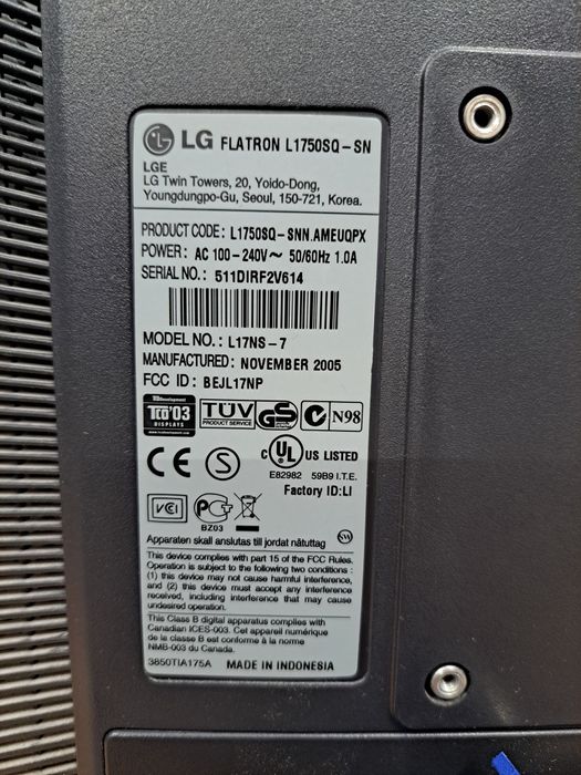 Monitor LCD LG Flatron L1750SQ