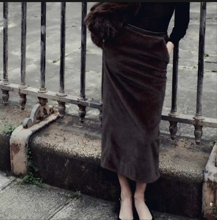 Хутряна спідниця zara studio