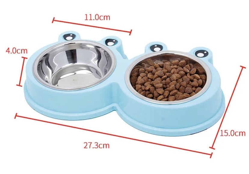 Подвійна миска для собак та котів Taotaopets Frog