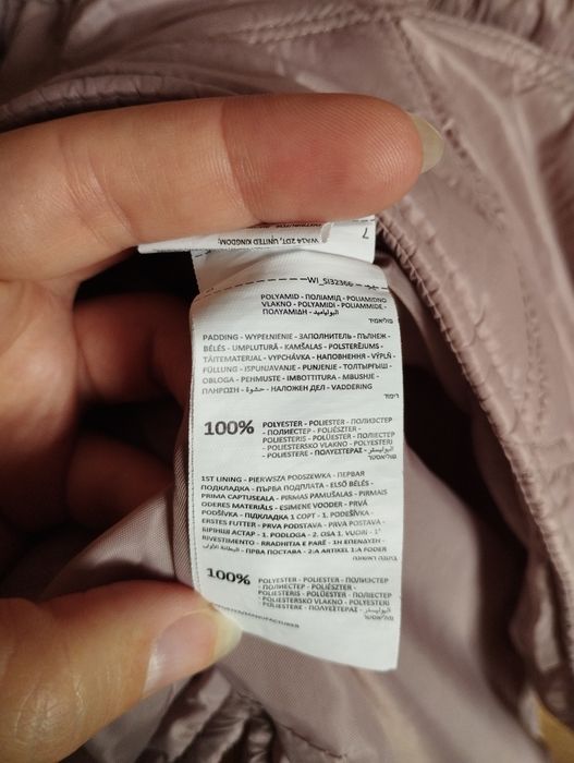 Sinsay S kurtka pikowana przejściowa parka Lila róż jesień wiosna