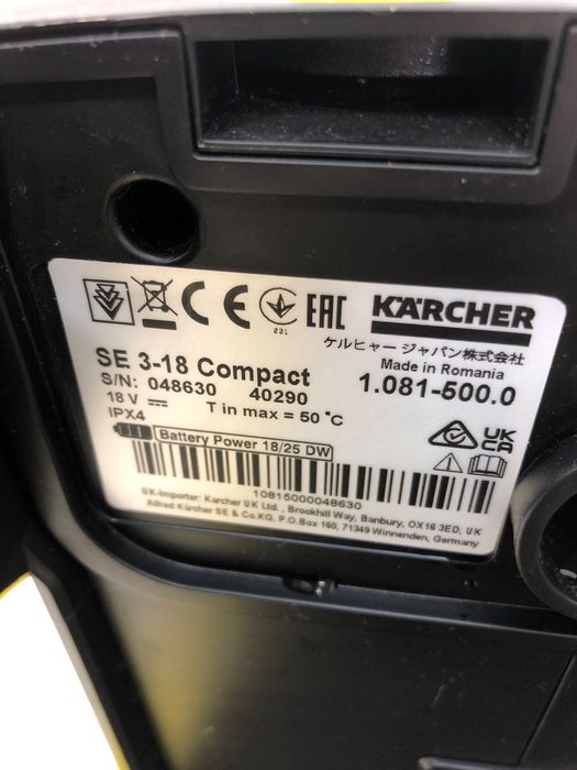 Odkurzacz piorący Kärcher akumulatorowy SE 3-18 Compact 1.081-500.0