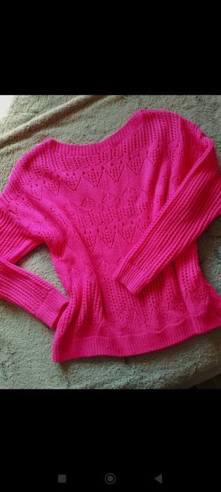 Sweter Ażurowy Fuksja