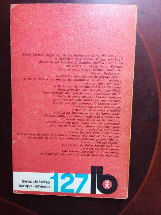 Livro com o titulo «O Macaco Louco» de Albert Szent-Gyorgyi»
