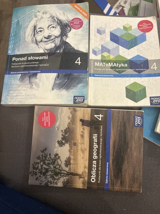 Ponad slowami 4, matematyka 4 nowa era , geografia