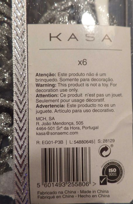 Embalagem com 6 bolas de Natal Novo\Selado