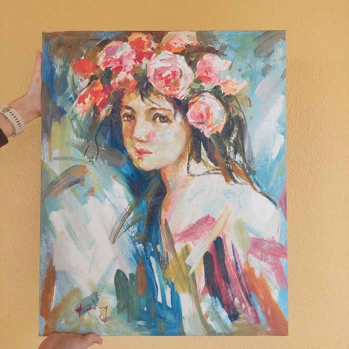 Óleo sobre tela - "menina de madrazo"