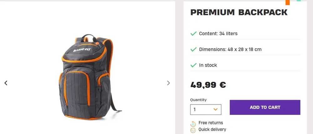 Plecak Basic-Fit – idealny na siłownię i podróże