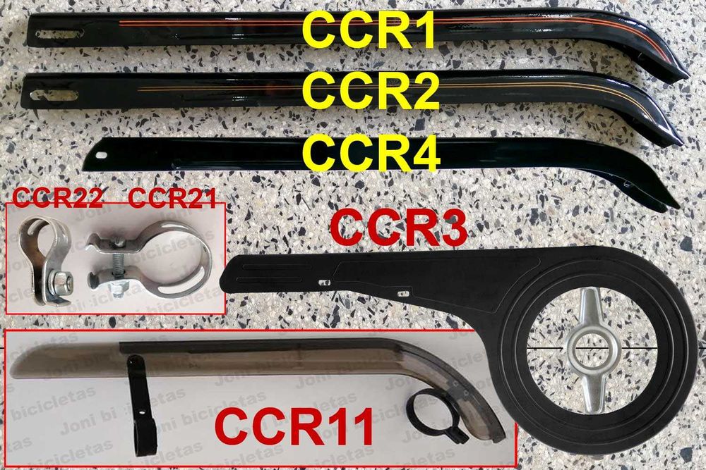 Cárter de corrente de bicicleta e suportes