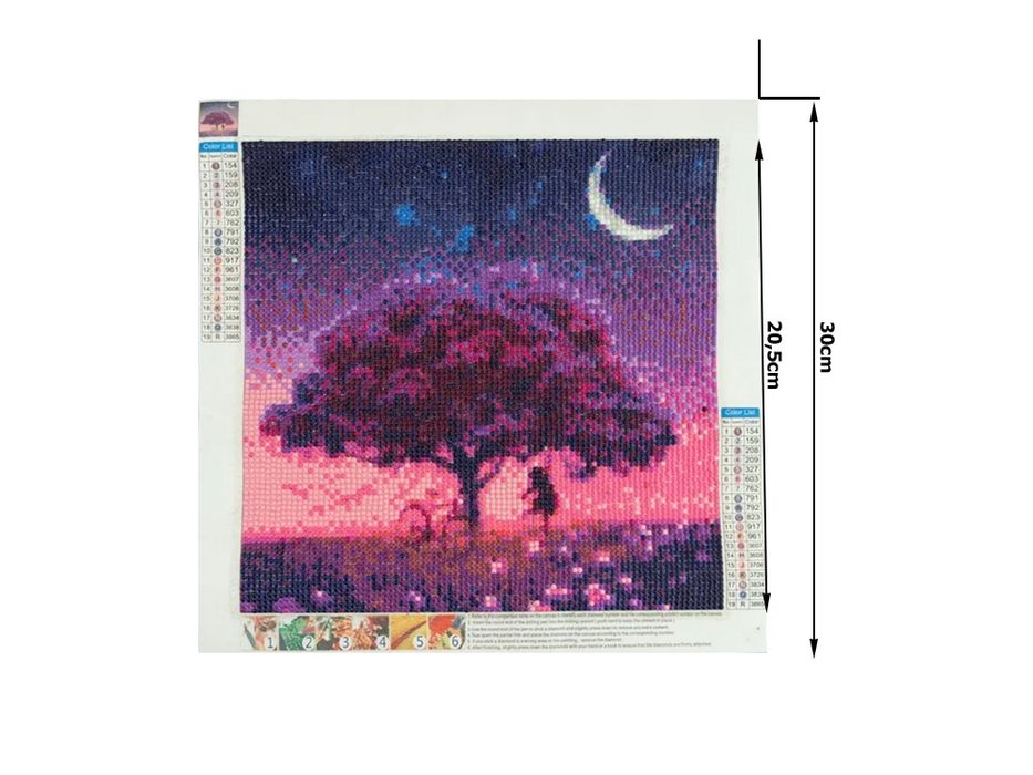 Haft diamentowy drzewo zestaw diamond painting dla dzieci prezent