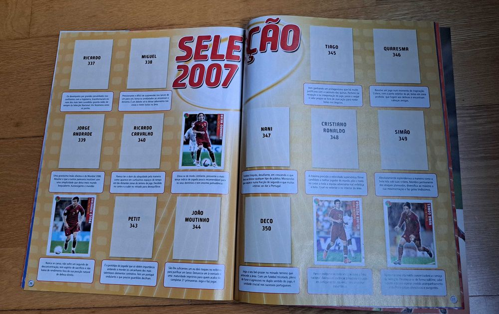 Caderneta incompleta - Futebol 2007/2008 - Panini