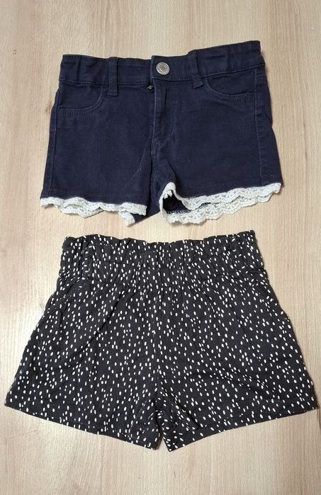 Джинсовые, трикотажные шорты для девочки H&M, p. 98 см, 2-3 года