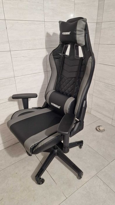 Fotel gamingowy kesser ergonomiczny szaro czarny