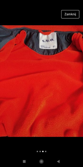 Kurtka dla chłopca rozmiar 80