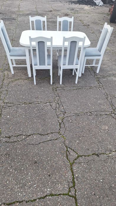 Stół + krzesła białe
