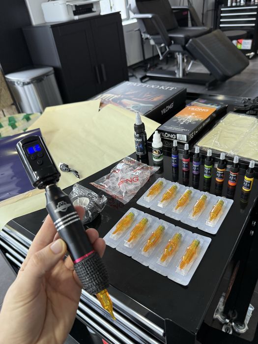 Kit Tattoo/ Tatuagem COMPLETO Sem fios com Pele Treino/ Instruções etc
