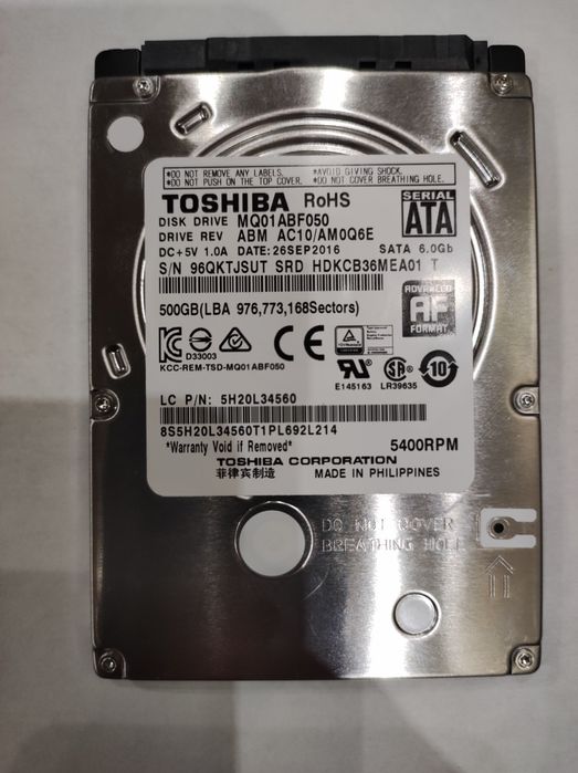 Жорсткий диск HDD Toshiba