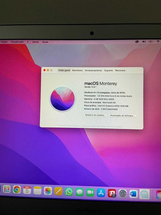 Macbook Air ( 13 in, início 2015 )