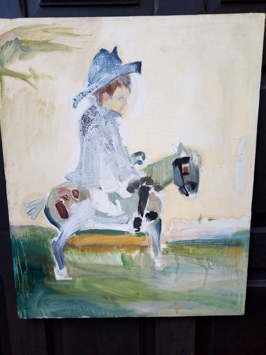 Mały rycerz uroczy obraz olejny na płótnie