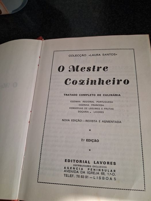 Livro de cozinha  "O mestre cozinheiro"
