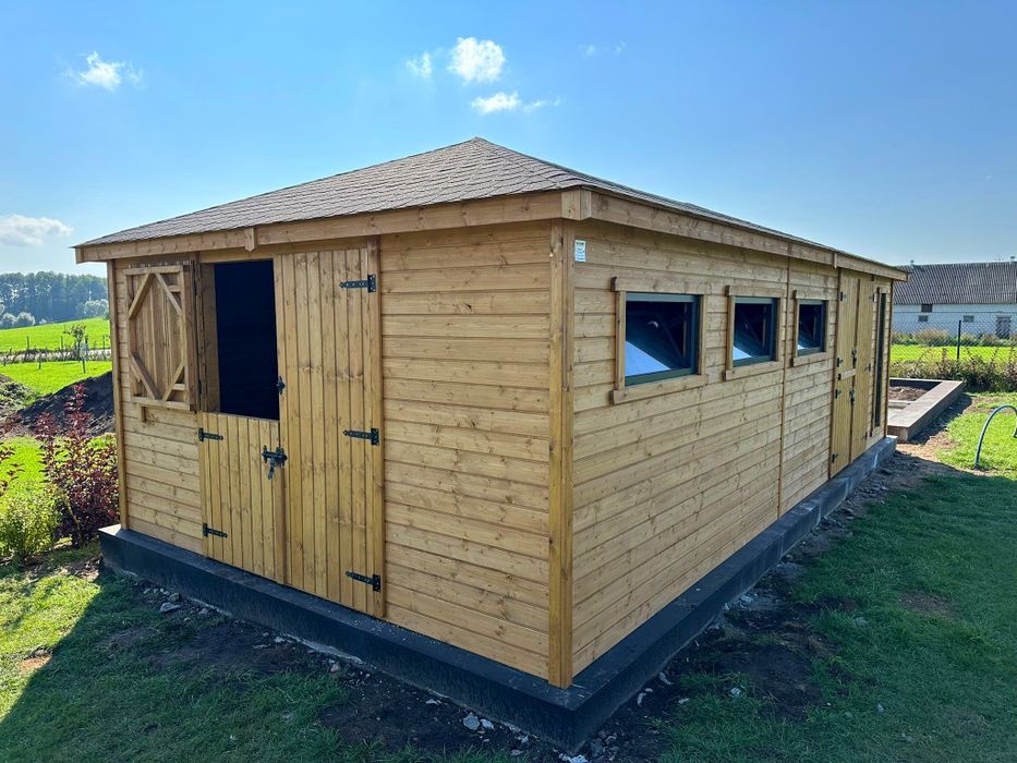 Domek dla alpak kóz owiec 4mx8m narzędziowy gospodarczy PRODUCENT