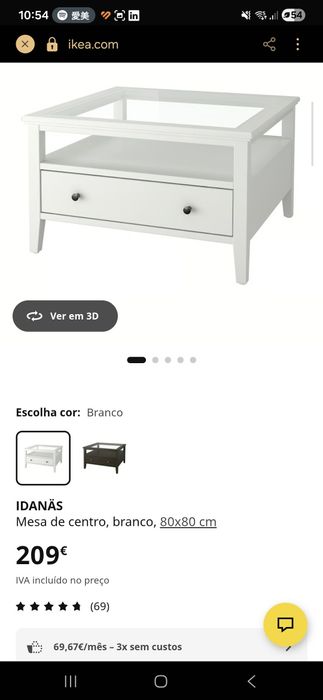 Mesa de centro Idanas Ikea