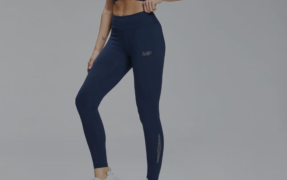 Damskie legginsy treningowe z kolekcji MP Repeat Graphic – Petrol Blue