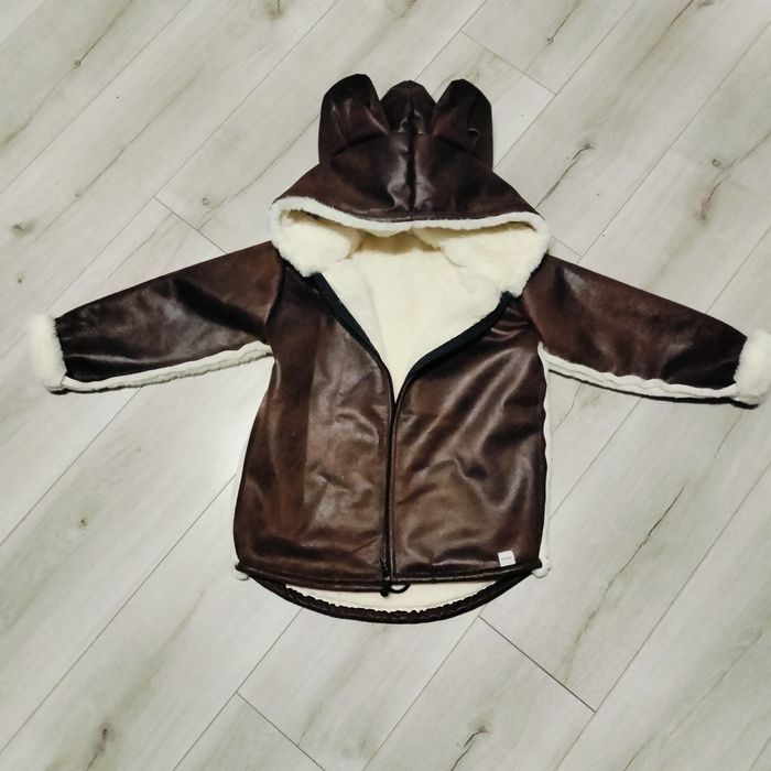 Kurtka, kożuszek skórzany z futerkiem, miś 122 E&Miki