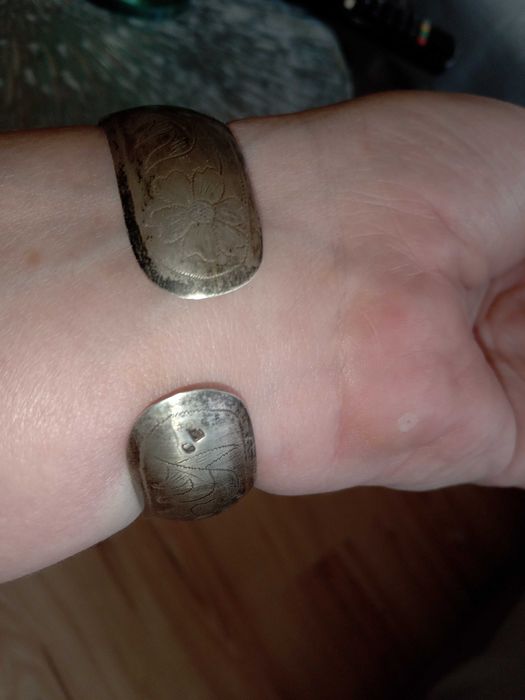 Srebrna bransoletka bangle próba 3 Stroiński -PRL