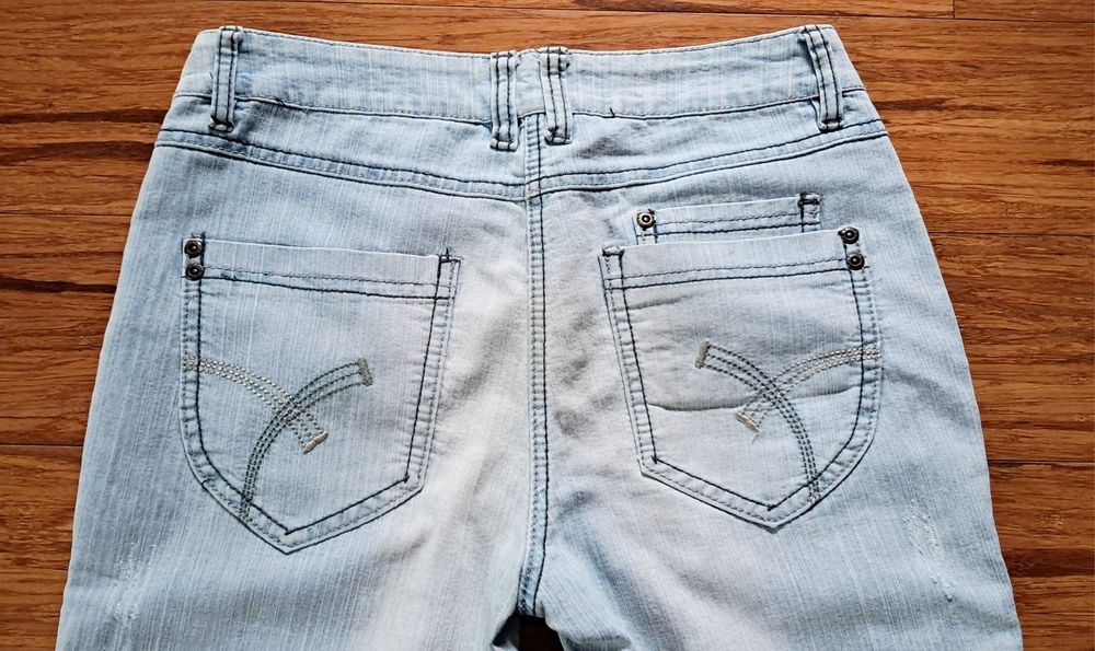 Rybaczki spodnie 3/4 jeansowe