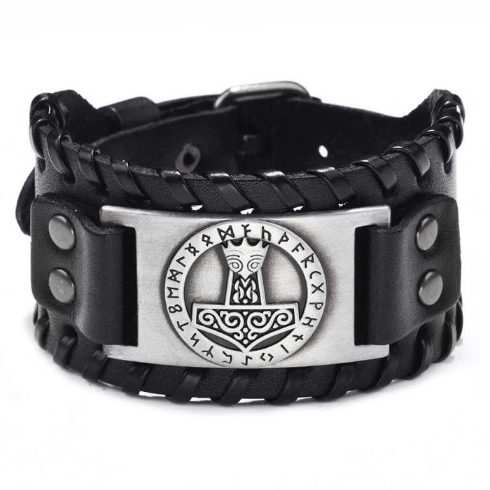 Pulseira couro viking