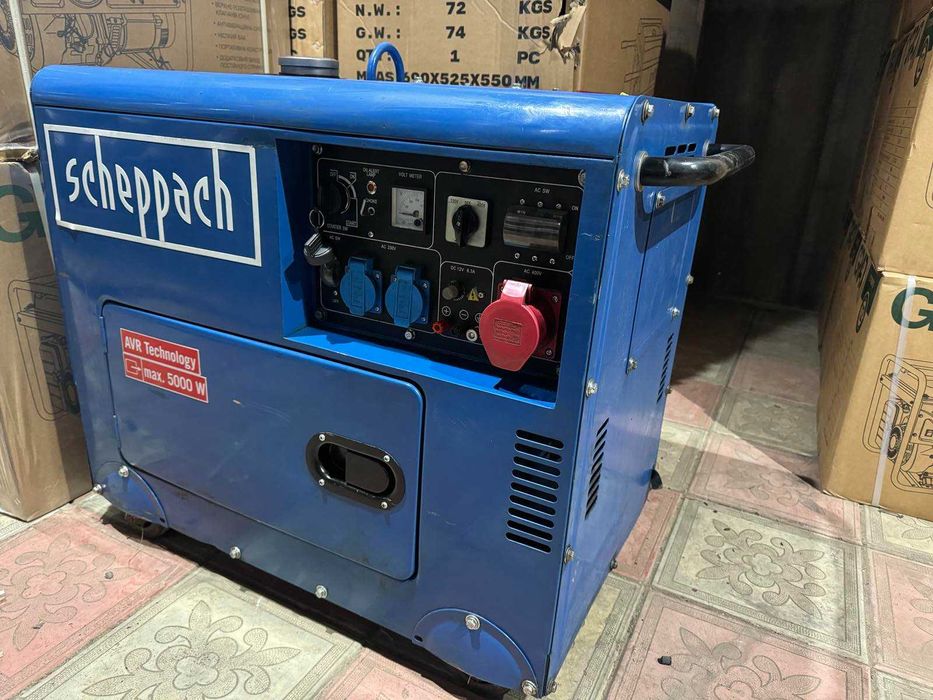 Дизельний генератор в кожухе Scheppach SG5200D Хороше качество Харьков
