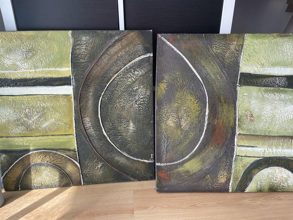 Telas em tons verdes