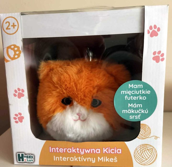 NOWA interaktywa kicia, pluszowy kot interaktywny Huggy Luv