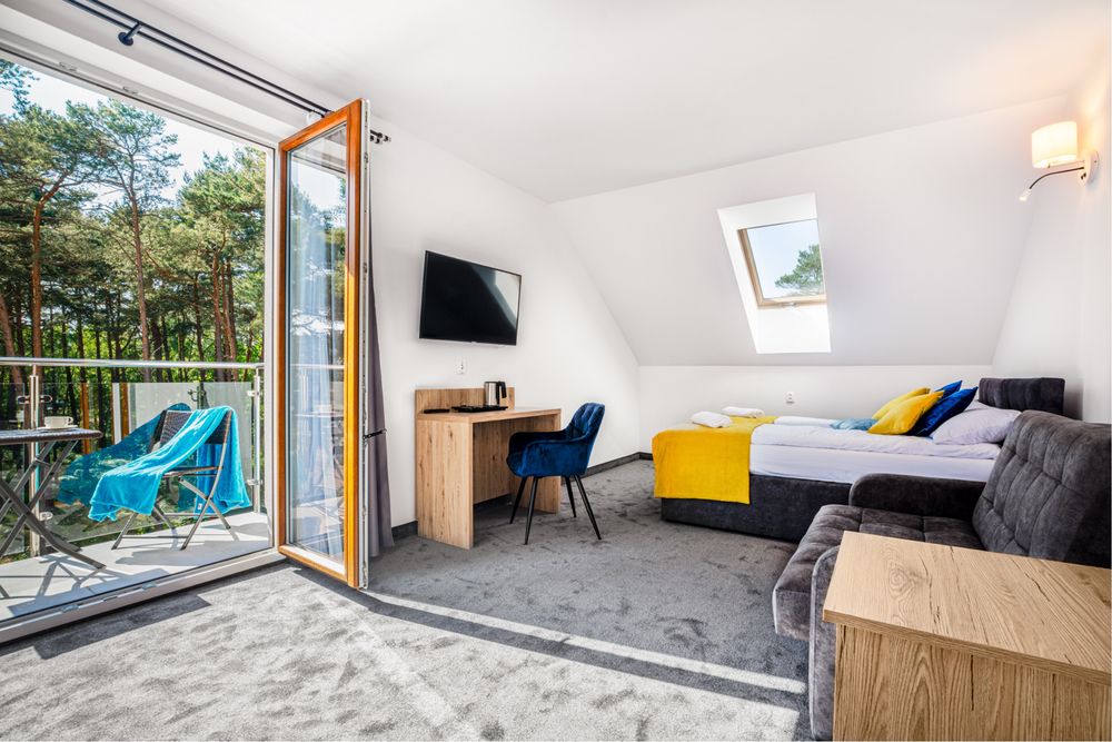 Łeba BLISKO MORZA- Pokoje, Apartamenty, Studia położony w lasku sosnowym!